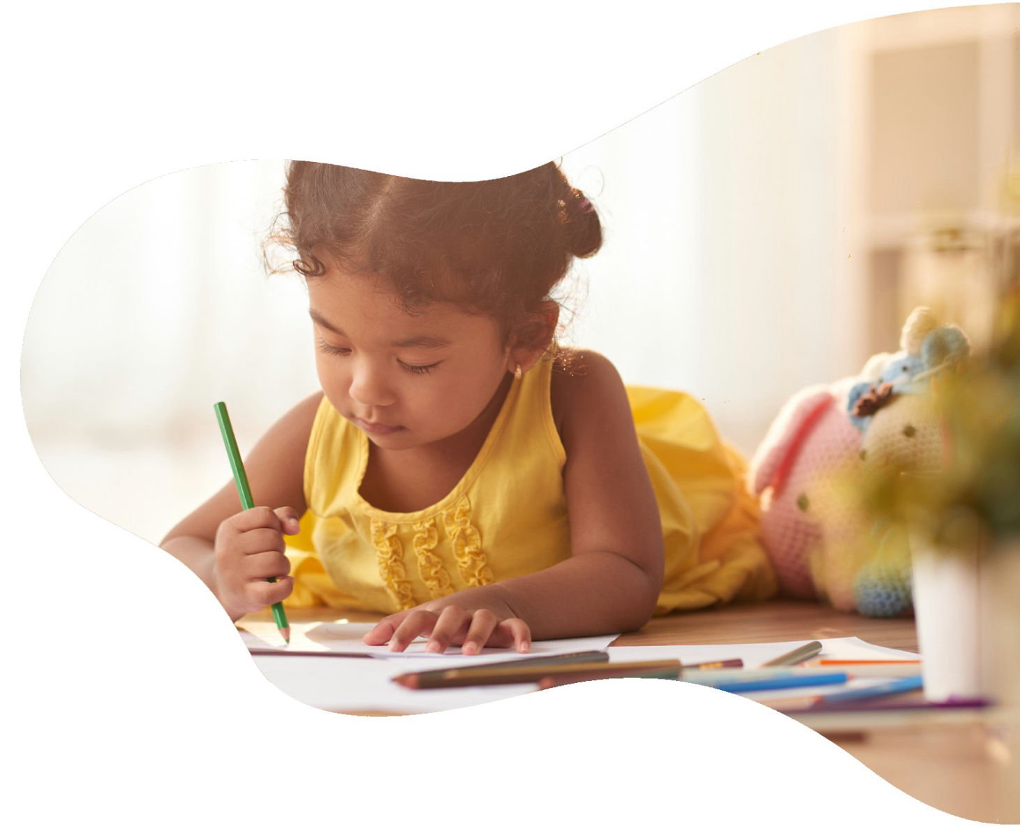 Child drawing at GloryBer's Spanish Academy