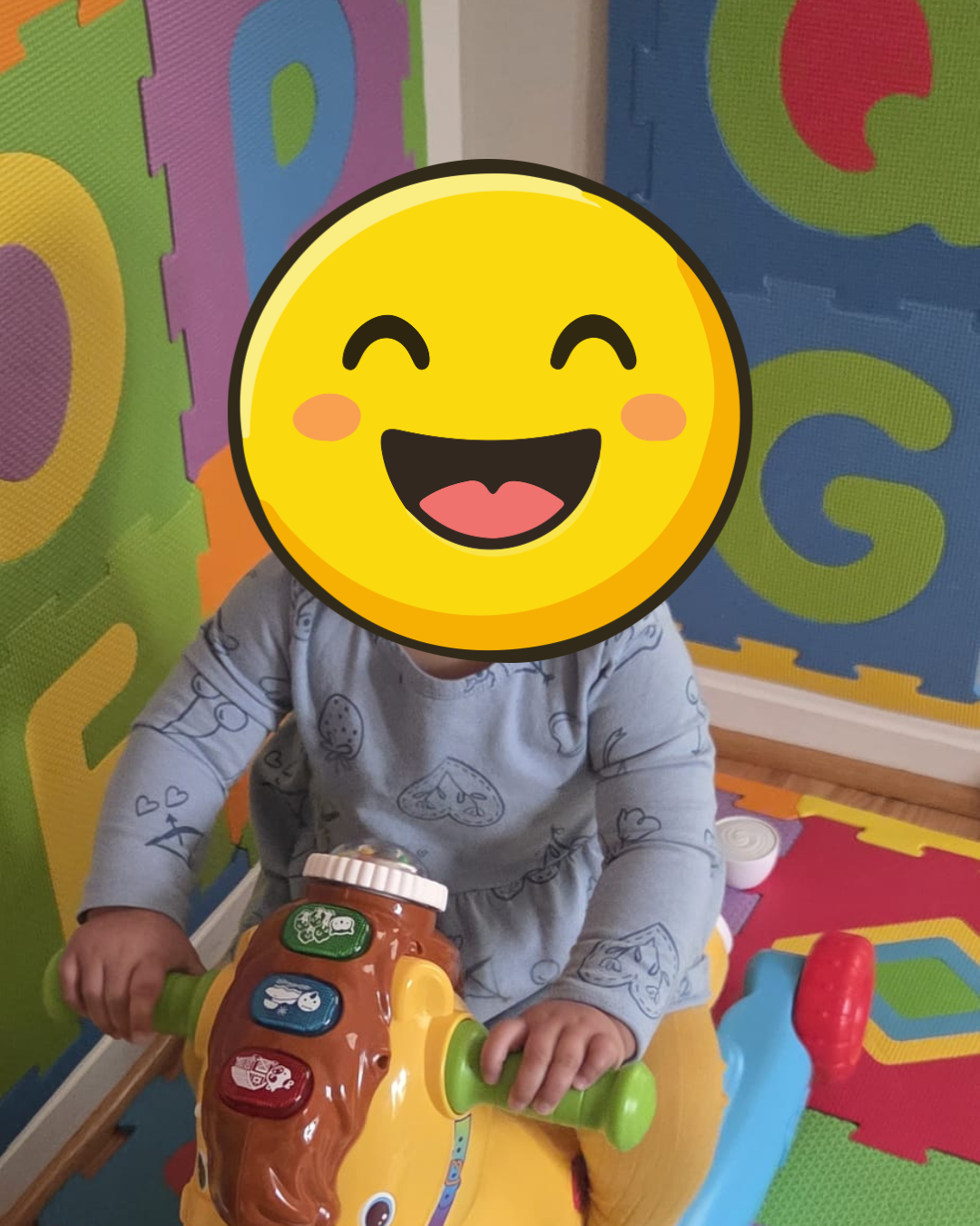 Baby on ride-on toy at GloryBer's